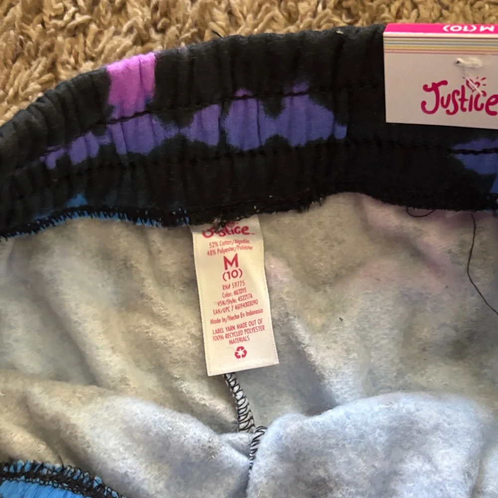 Justice Black Multicolor Tie-Dye Joggers